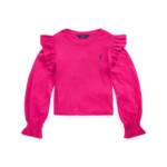 Polo Ralph Lauren Ruffle Long-Sleeve Top Girls 6X College Pink Crewneck Pullover