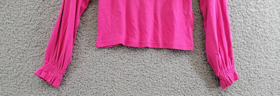 Polo Ralph Lauren Ruffle Long-Sleeve Top Girls 6X College Pink Crewneck Pullover