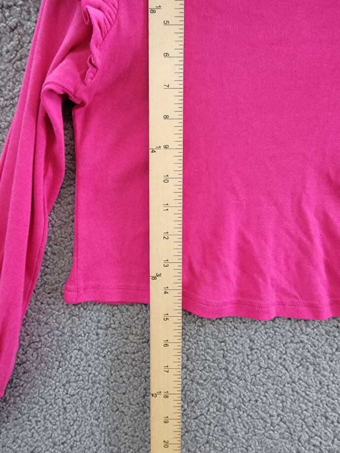 Polo Ralph Lauren Ruffle Long-Sleeve Top Girls 6X College Pink Crewneck Pullover