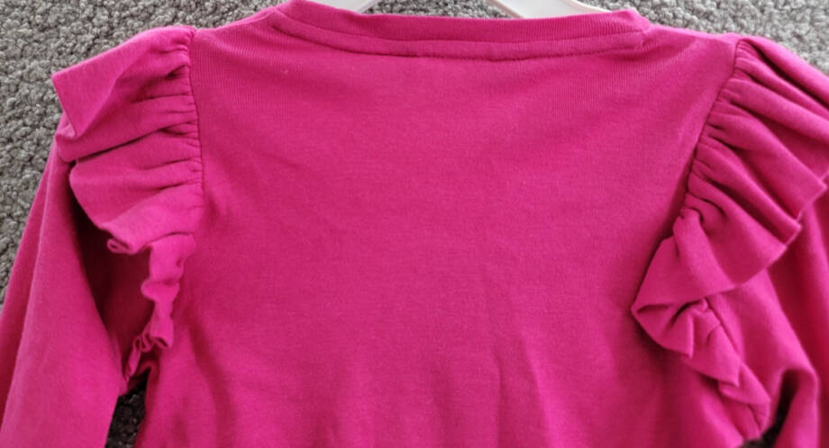 Polo Ralph Lauren Ruffle Long-Sleeve Top Girls 6X College Pink Crewneck Pullover