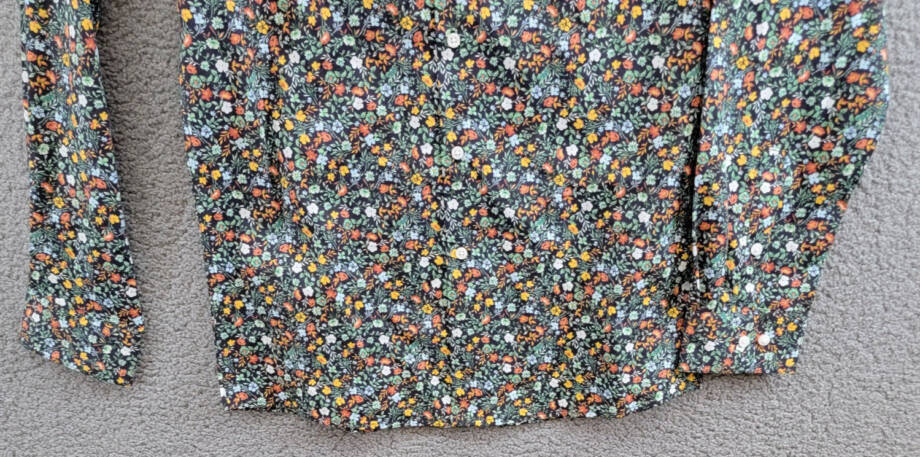 Bar III Slim-Fit Water Floral Dress Shirt Men's M (15-15.5) Navy Spice Stretch