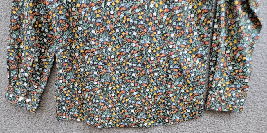 Bar III Slim-Fit Water Floral Dress Shirt Men's M (15-15.5) Navy Spice Stretch