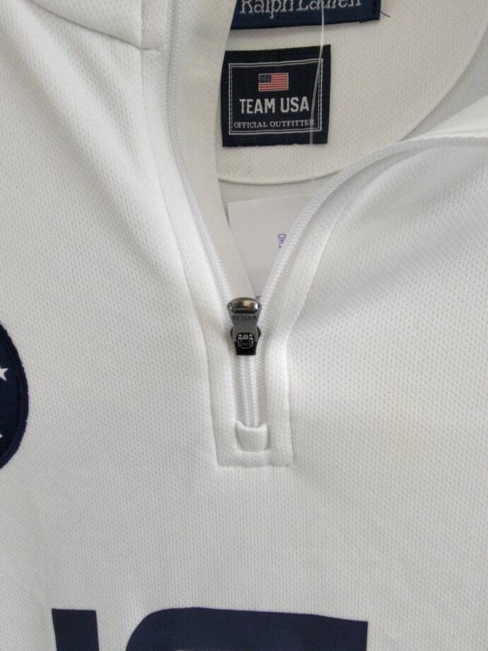 Polo Ralph Lauren Team USA Micro Dot Quarter Zip Sweatshirt Men's White 2XL