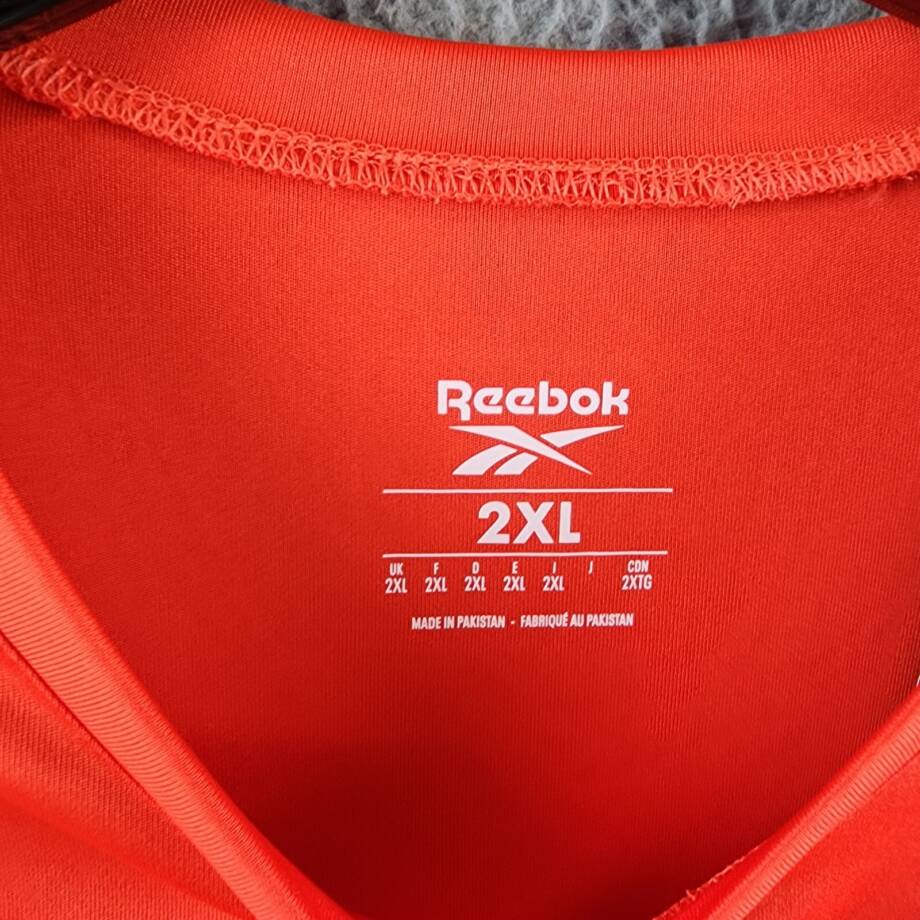Reebok Short Sleeve Crewneck Training Tech T-Shirt Men's 2XL Red Logo Pullover