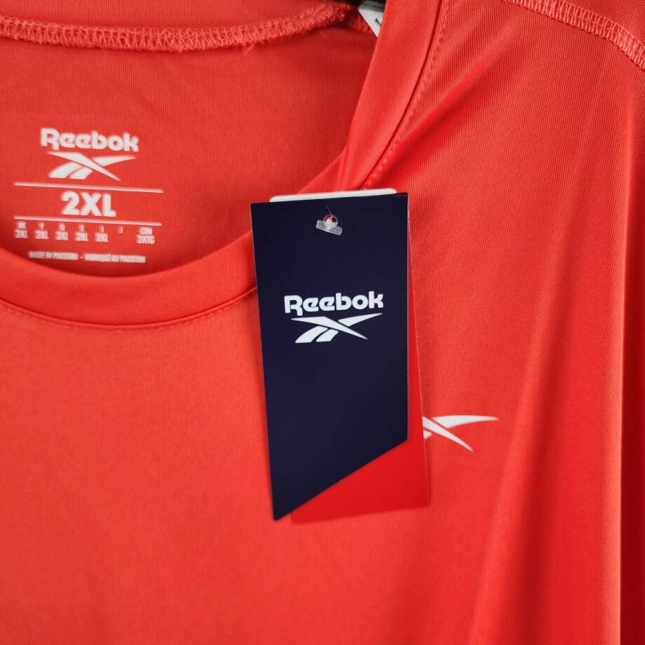 Reebok Short Sleeve Crewneck Training Tech T-Shirt Men's 2XL Red Logo Pullover