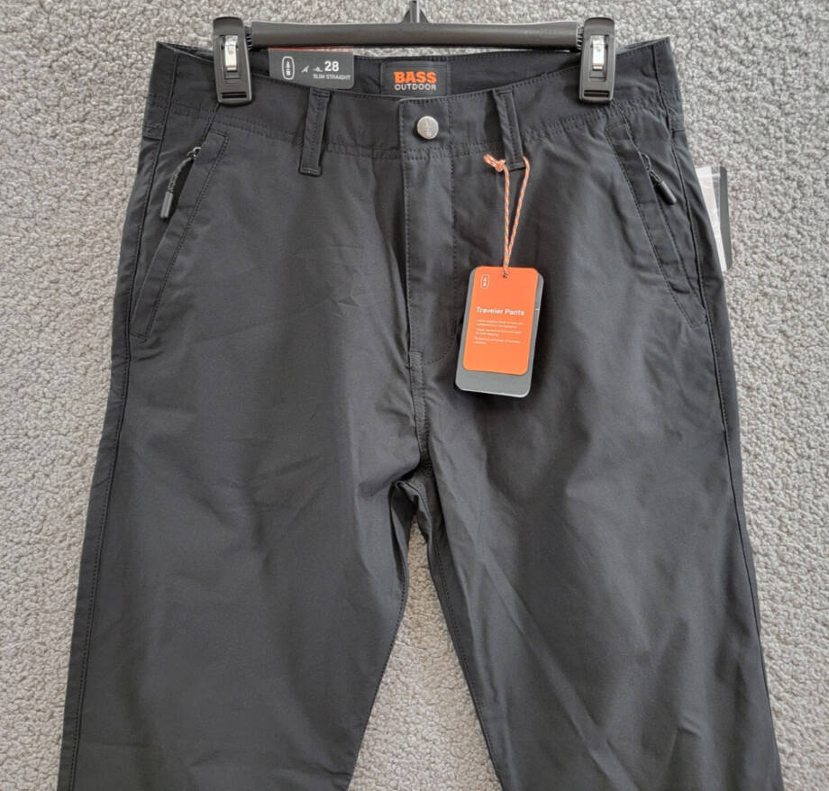 BASS OUTDOOR Straight-Fit Traveler Tech Pants Men's 28 Caviar Zip/Button Closure