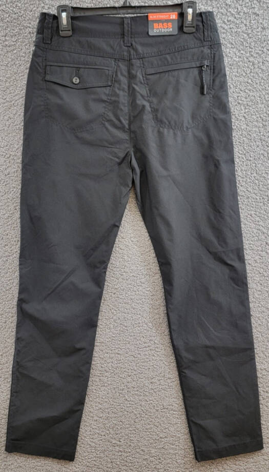 BASS OUTDOOR Straight-Fit Traveler Tech Pants Men's 28 Caviar Zip/Button Closure