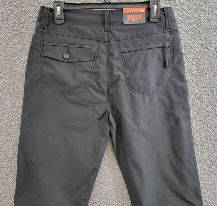 BASS OUTDOOR Straight-Fit Traveler Tech Pants Men's 28 Caviar Zip/Button Closure