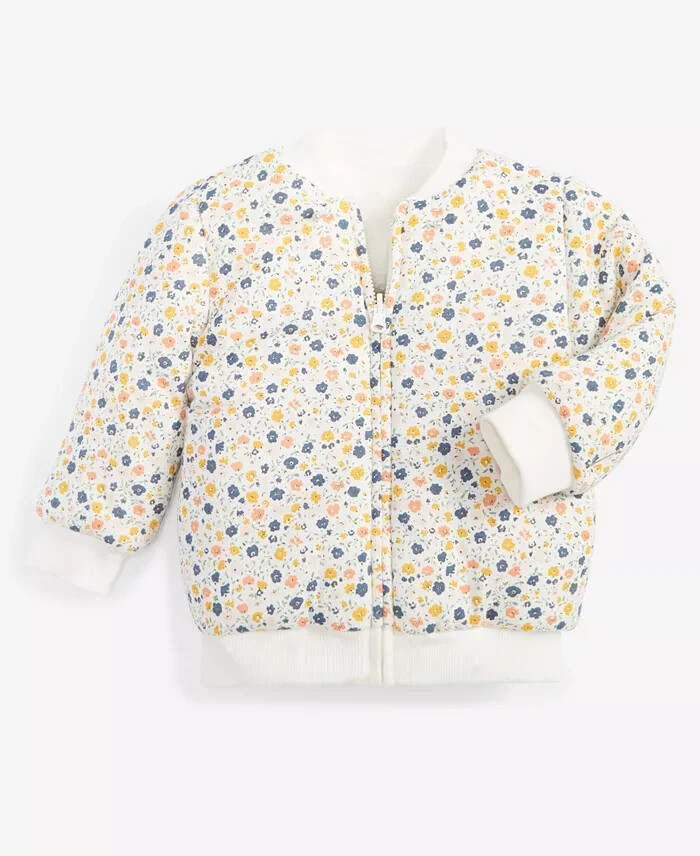 First Impressions Reversible Faux-Sherpa Jacket Baby Girls 12Mos Multi Full Zip