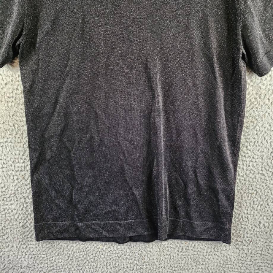 Missoni Sparkle Short Sleeve T-Shirt Men's 48 Black Solid Crew Neck Pullover