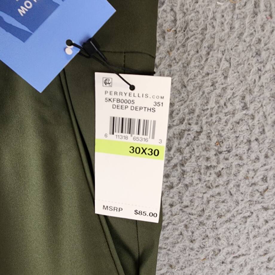 Perry Ellis Flex Stretch Gripper Waist Dress Pants Men's 30X30 Deep Depths~