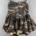 Madonna & Co Sweetheart Neck Corset Camo Top Women's S Multi Back Zip Closure