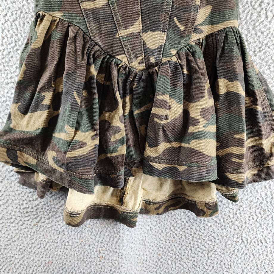 Madonna & Co Sweetheart Neck Corset Camo Top Women's S Multi Back Zip Closure
