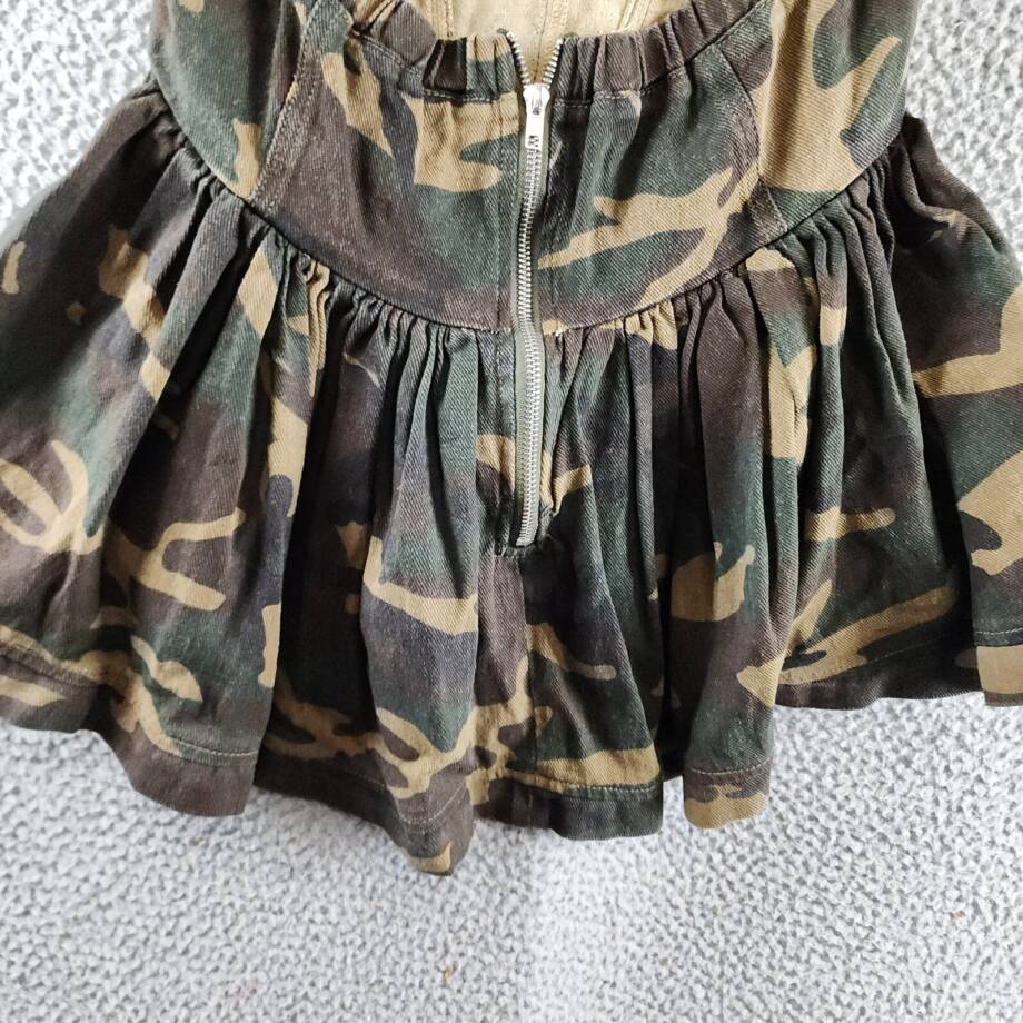 Madonna & Co Sweetheart Neck Corset Camo Top Women's S Multi Back Zip Closure