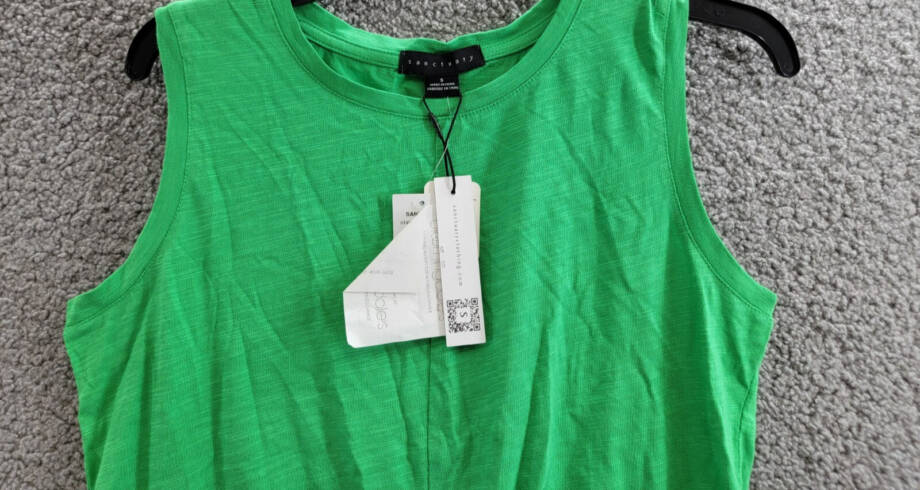 Sanctuary Twist-Front Tank Top Women's S Green Goddess Crewneck Heather Pullover