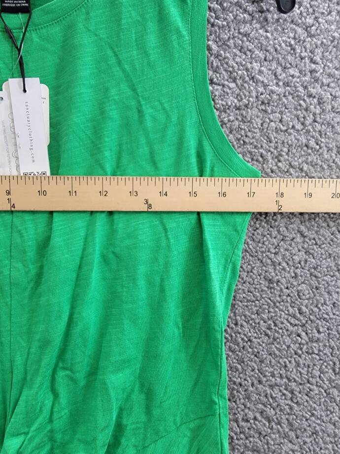 Sanctuary Twist-Front Tank Top Women's S Green Goddess Crewneck Heather Pullover