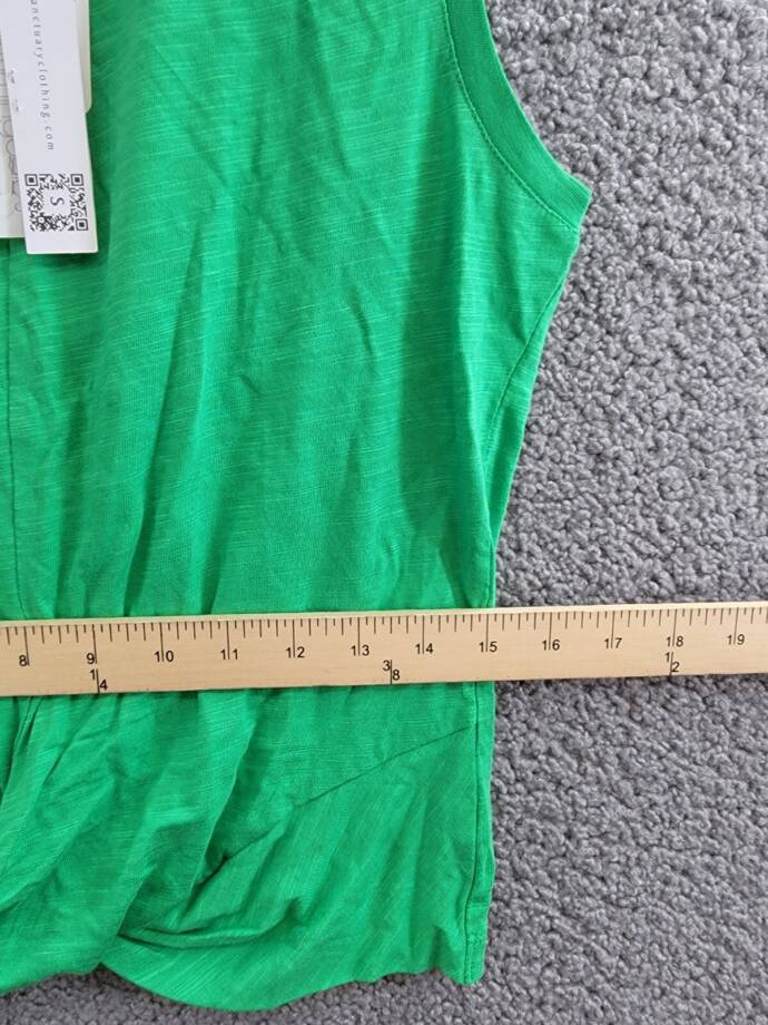 Sanctuary Twist-Front Tank Top Women's S Green Goddess Crewneck Heather Pullover