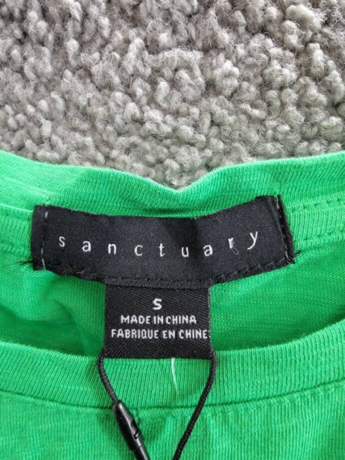 Sanctuary Twist-Front Tank Top Women's S Green Goddess Crewneck Heather Pullover