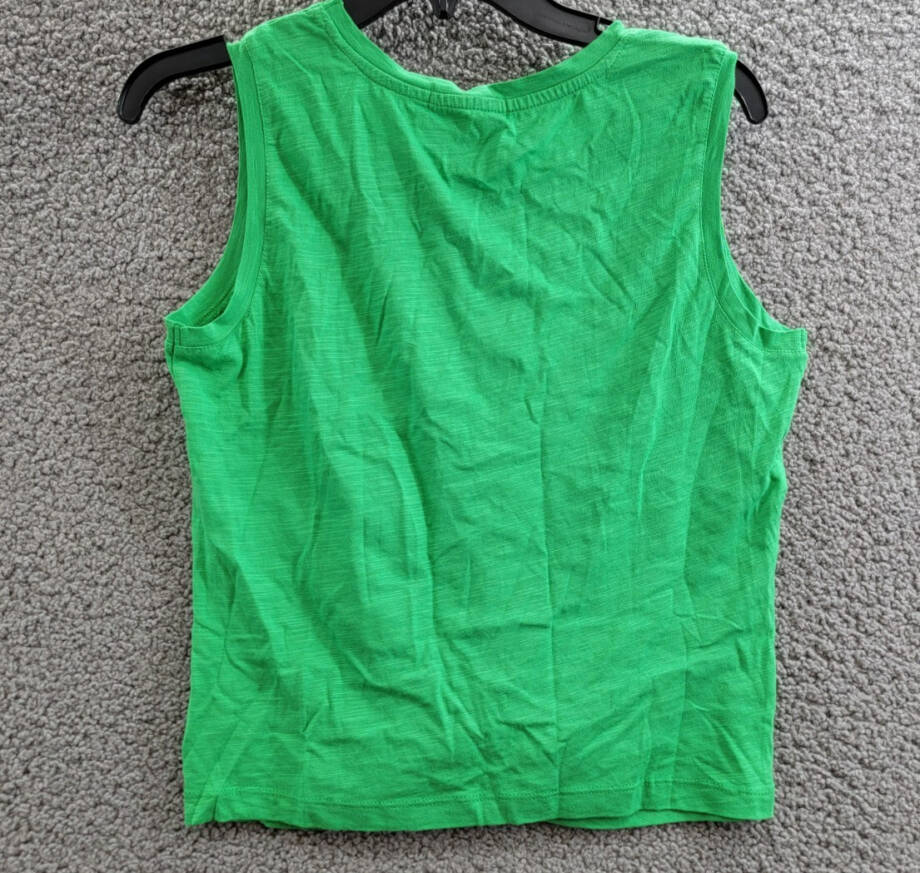 Sanctuary Twist-Front Tank Top Women's S Green Goddess Crewneck Heather Pullover