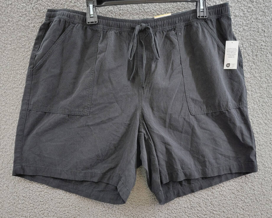 Style & Co Plus Size Drawstring Pull-On Shorts Womens 3X Deep Black Ruched Waist