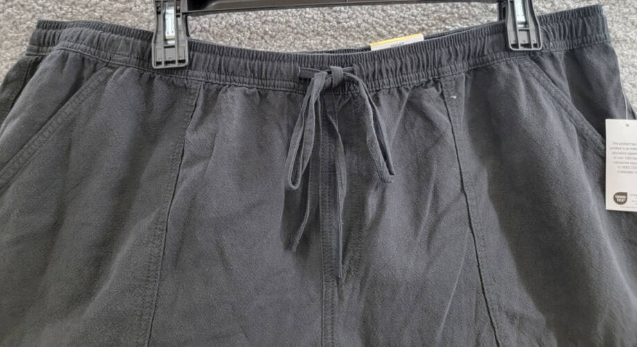 Style & Co Plus Size Drawstring Pull-On Shorts Womens 3X Deep Black Ruched Waist