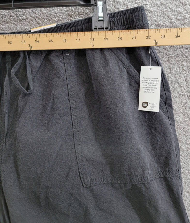 Style & Co Plus Size Drawstring Pull-On Shorts Womens 3X Deep Black Ruched Waist