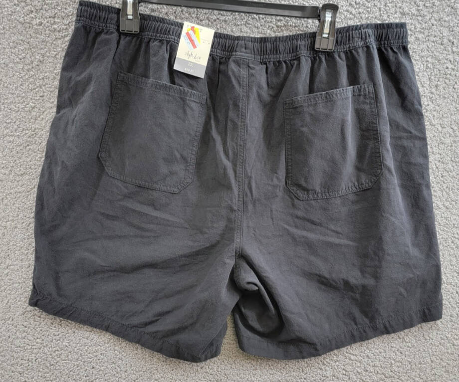 Style & Co Plus Size Drawstring Pull-On Shorts Womens 3X Deep Black Ruched Waist