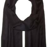 Calvin Klein Solid Pashmina Scarf Women's One Size Black Fringe Hem