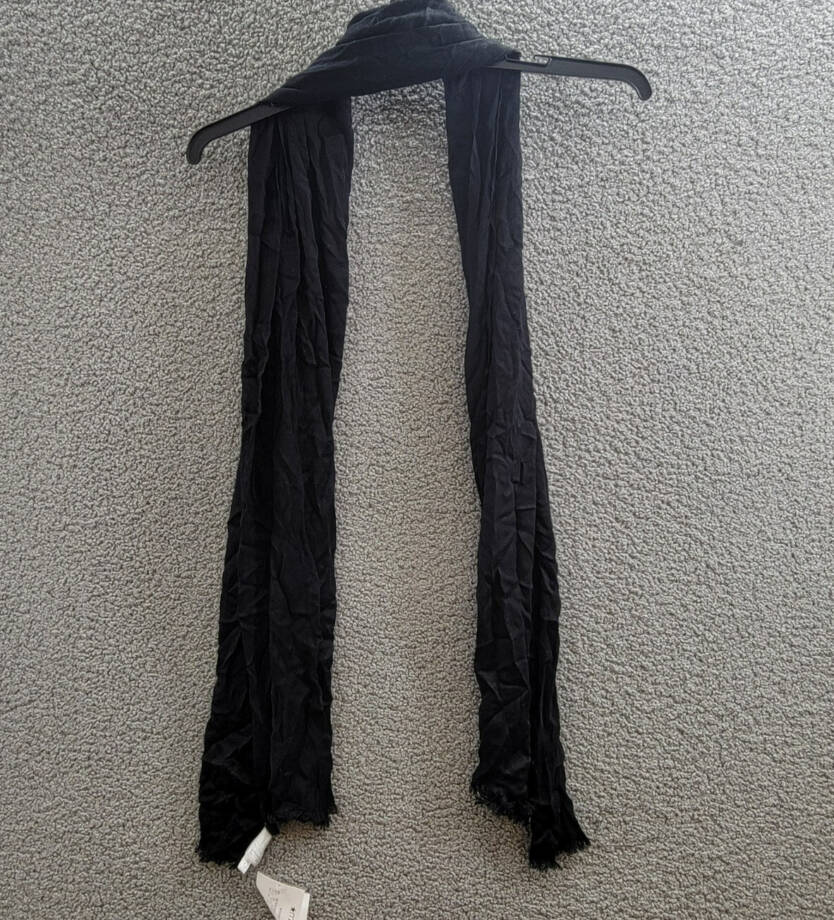 Calvin Klein Solid Pashmina Scarf Women's One Size Black Fringe Hem
