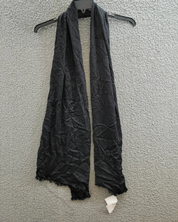Calvin Klein Solid Pashmina Scarf Women's One Size Black Fringe Hem