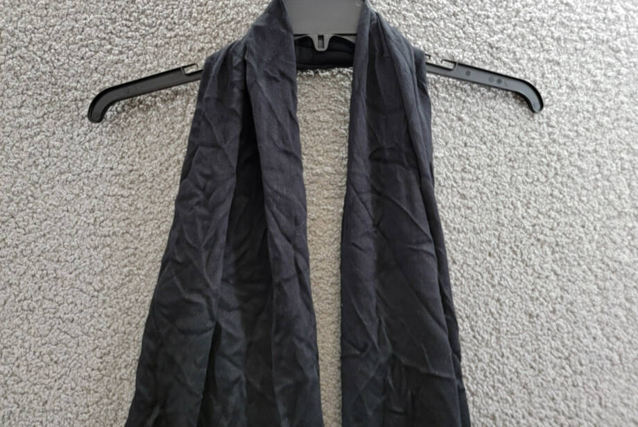 Calvin Klein Solid Pashmina Scarf Women's One Size Black Fringe Hem
