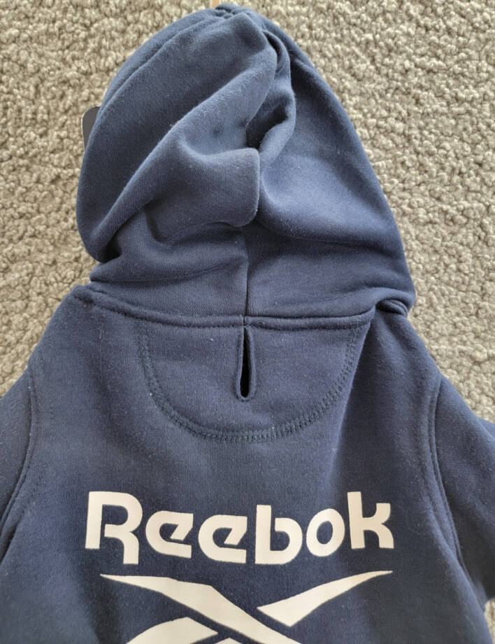 Reebok Pet Hoodie Unisex Medium Navy Stretch Performance Relaxed Waistband