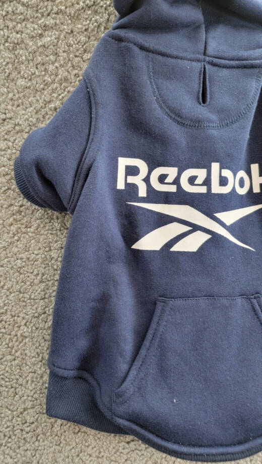 Reebok Pet Hoodie Unisex Medium Navy Stretch Performance Relaxed Waistband