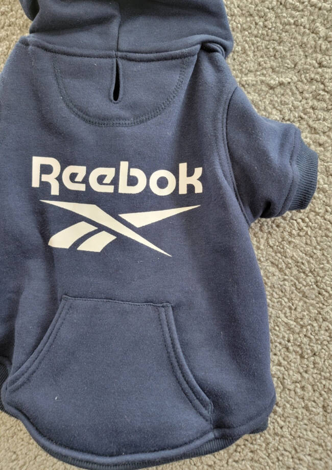 Reebok Pet Hoodie Unisex Medium Navy Stretch Performance Relaxed Waistband