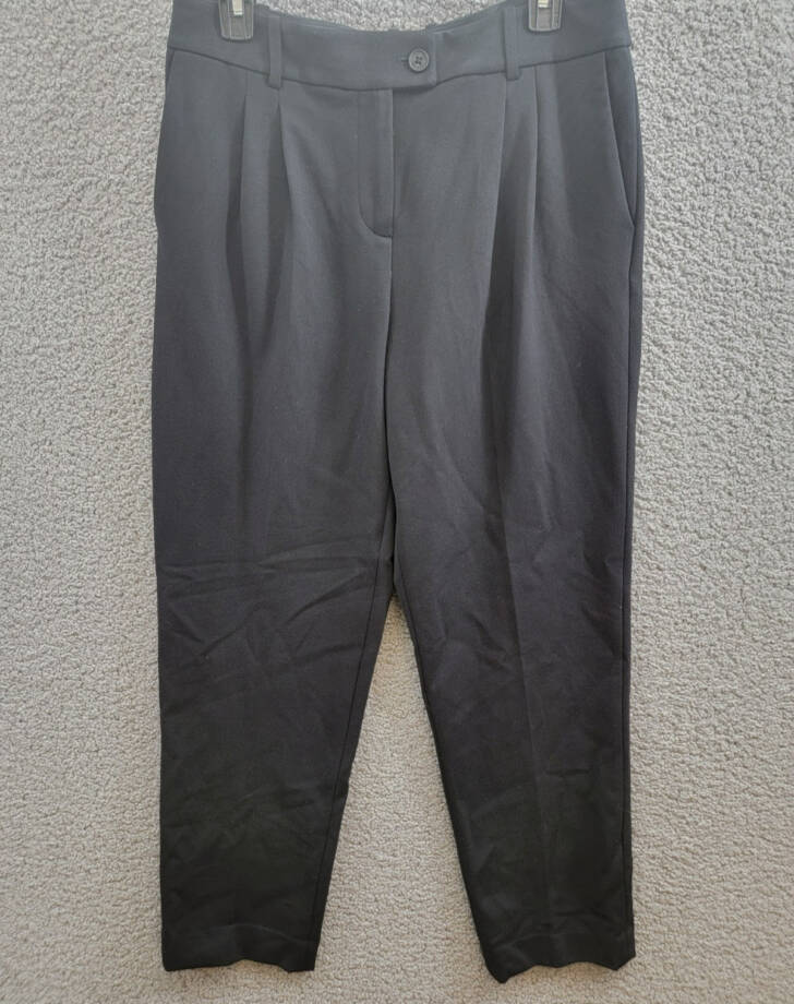Calvin Klein Pants Women's 6 Black Solid Pleated Side Pockets Button Zip Closure