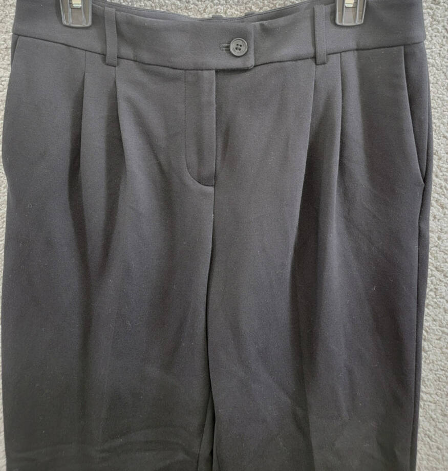 Calvin Klein Pants Women's 6 Black Solid Pleated Side Pockets Button Zip Closure