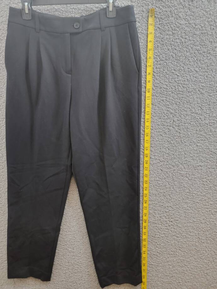 Calvin Klein Pants Women's 6 Black Solid Pleated Side Pockets Button Zip Closure
