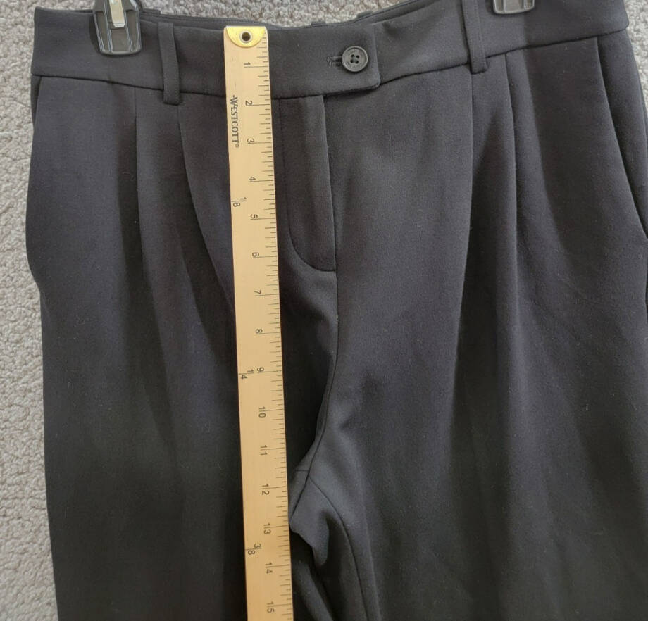 Calvin Klein Pants Women's 6 Black Solid Pleated Side Pockets Button Zip Closure