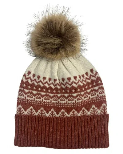 MARCUS ADLER The Joanne Faux Fur Pom-Pom Beanie Women's One Size Multi Ribbed