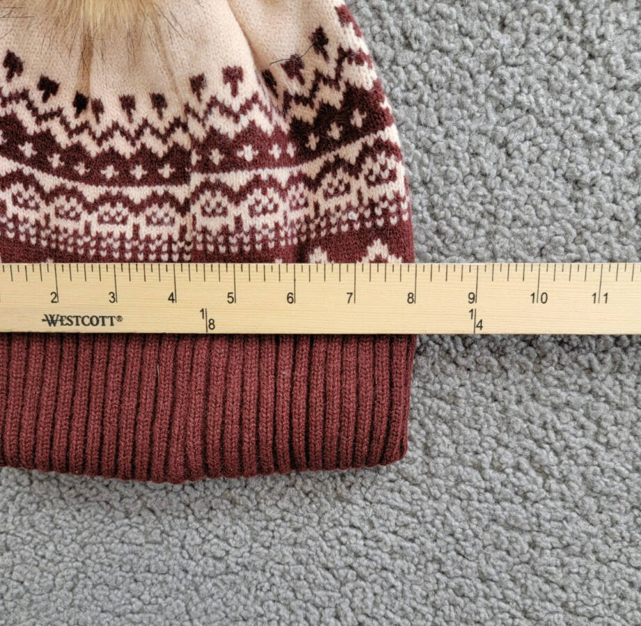 MARCUS ADLER The Joanne Faux Fur Pom-Pom Beanie Women's One Size Multi Ribbed