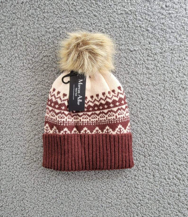 MARCUS ADLER The Joanne Faux Fur Pom-Pom Beanie Women's One Size Multi Ribbed