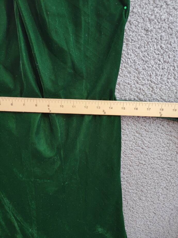 Lauren Ralph Lauren Belted Velvet Halter Dress Women's 2 Green Back Zip Closure