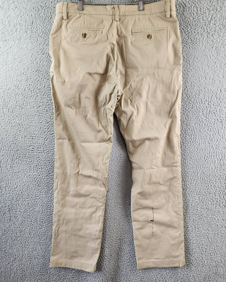 Club Room Stretch Pants Men's 34W x 32L Khaki Side Pockets Button Zip Closure