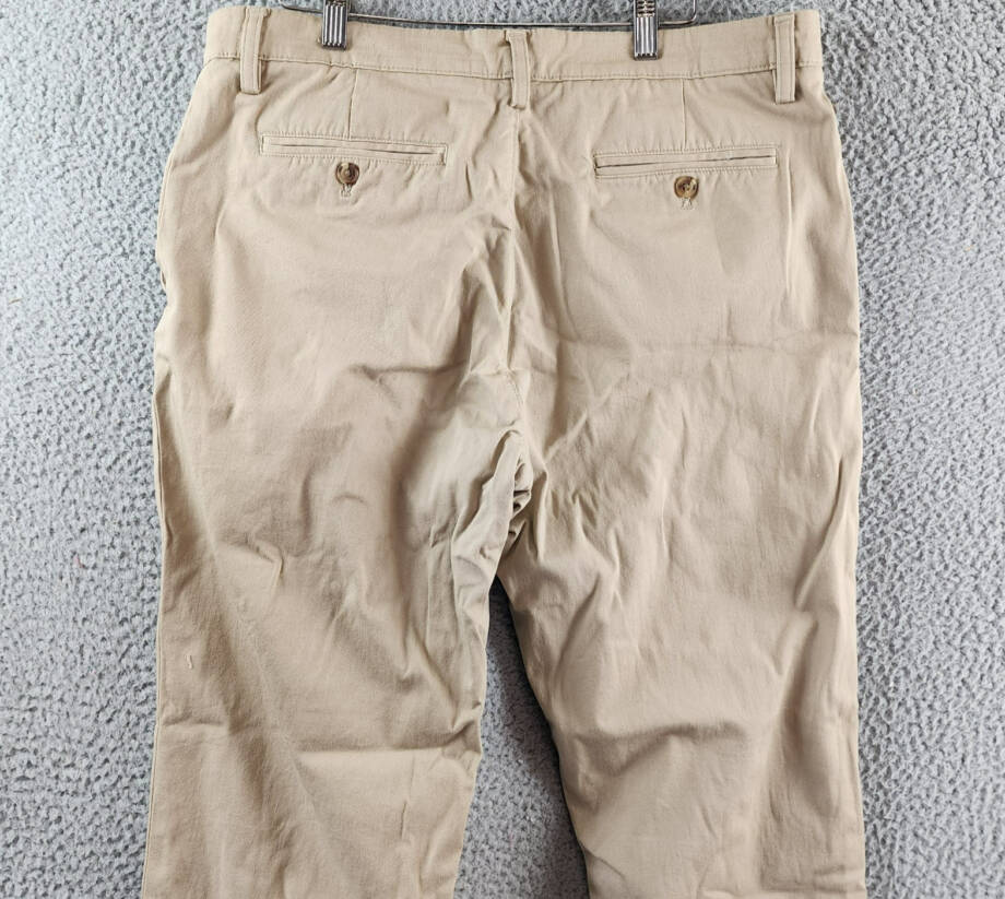 Club Room Stretch Pants Men's 34W x 32L Khaki Side Pockets Button Zip Closure