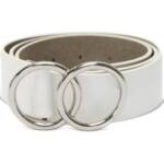 I.N.C. International Concepts Leather Double Circle Belt Women's Large White