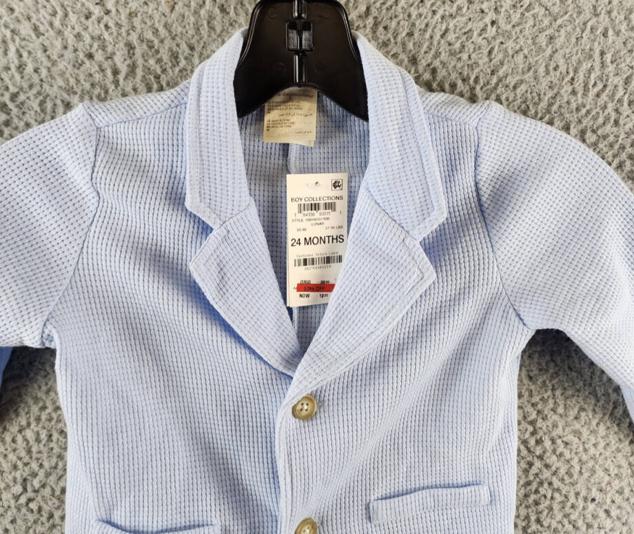 First Impressions Waffle Blazer Baby Boys 24 Months Lunar Front Button Closure