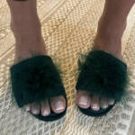 I.N.C. International Concepts Satin Pom Slide Boxed Slippers Women's S (5-6)