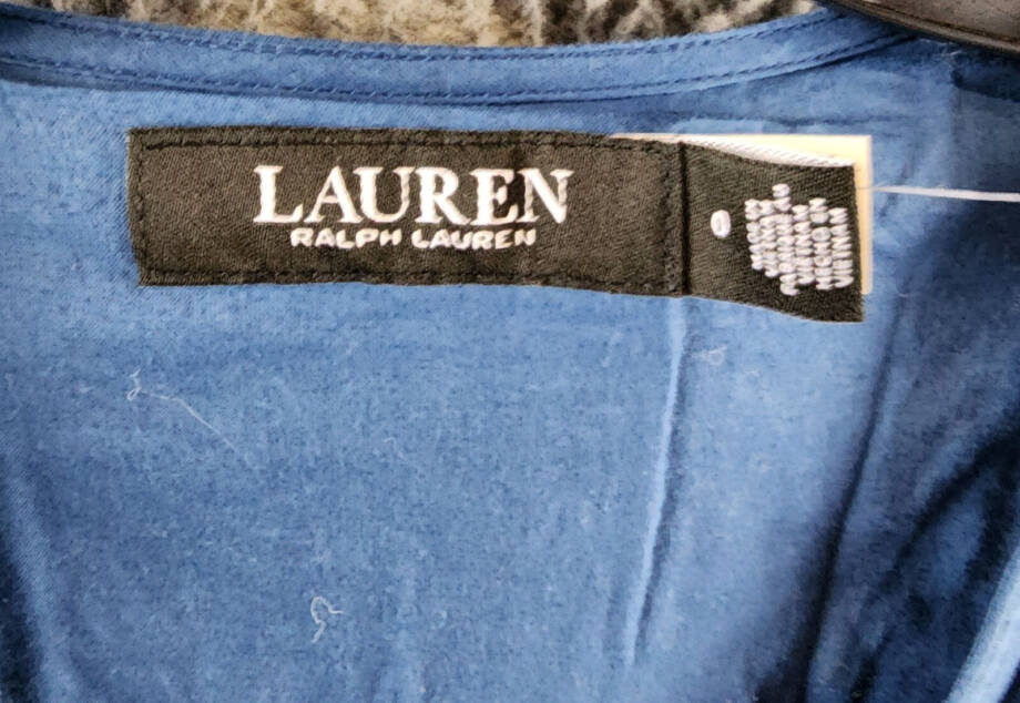 Lauren Ralph Lauren Tie-Front Voile Surplice Dress Women's 0 Indigo Dusk Solid