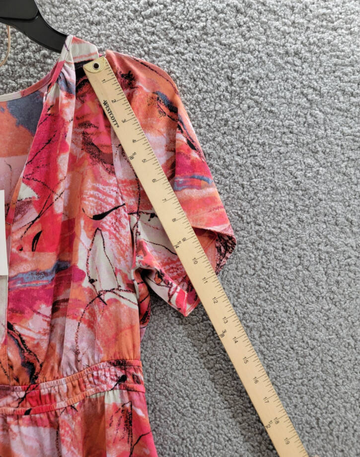 NIC+ZOE Scribble Bouquet Daydream Maxi Dress Women's M Pink Multi Pullover S/S