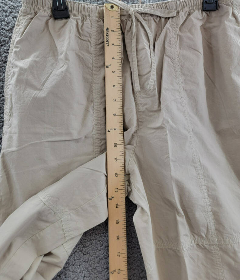 NIC+ZOE Poplin Parachute Pants Women's 12 Brown Rice Pocket Elastic Waist PullOn